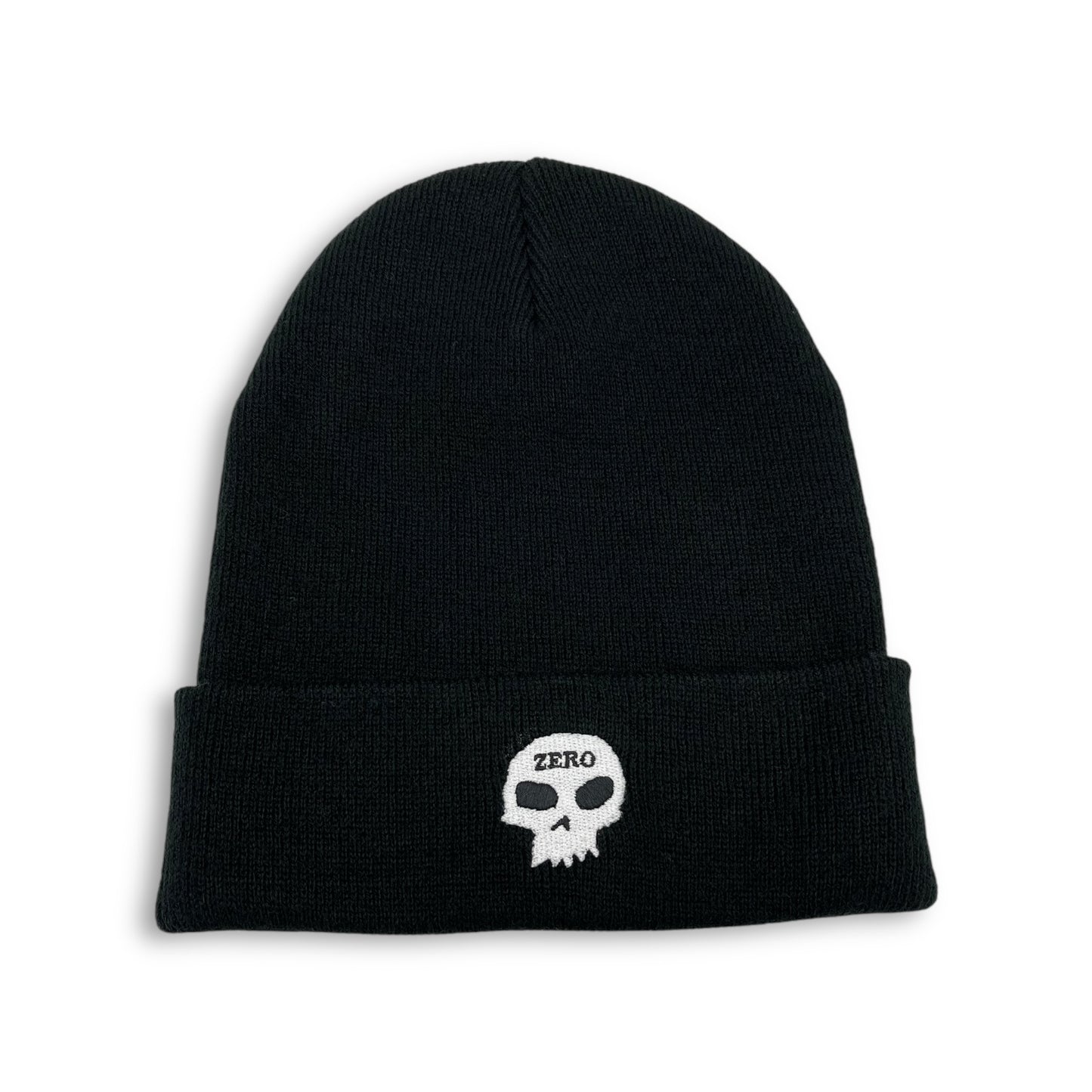 ZERO | Embroidered Skull Beanie | Black