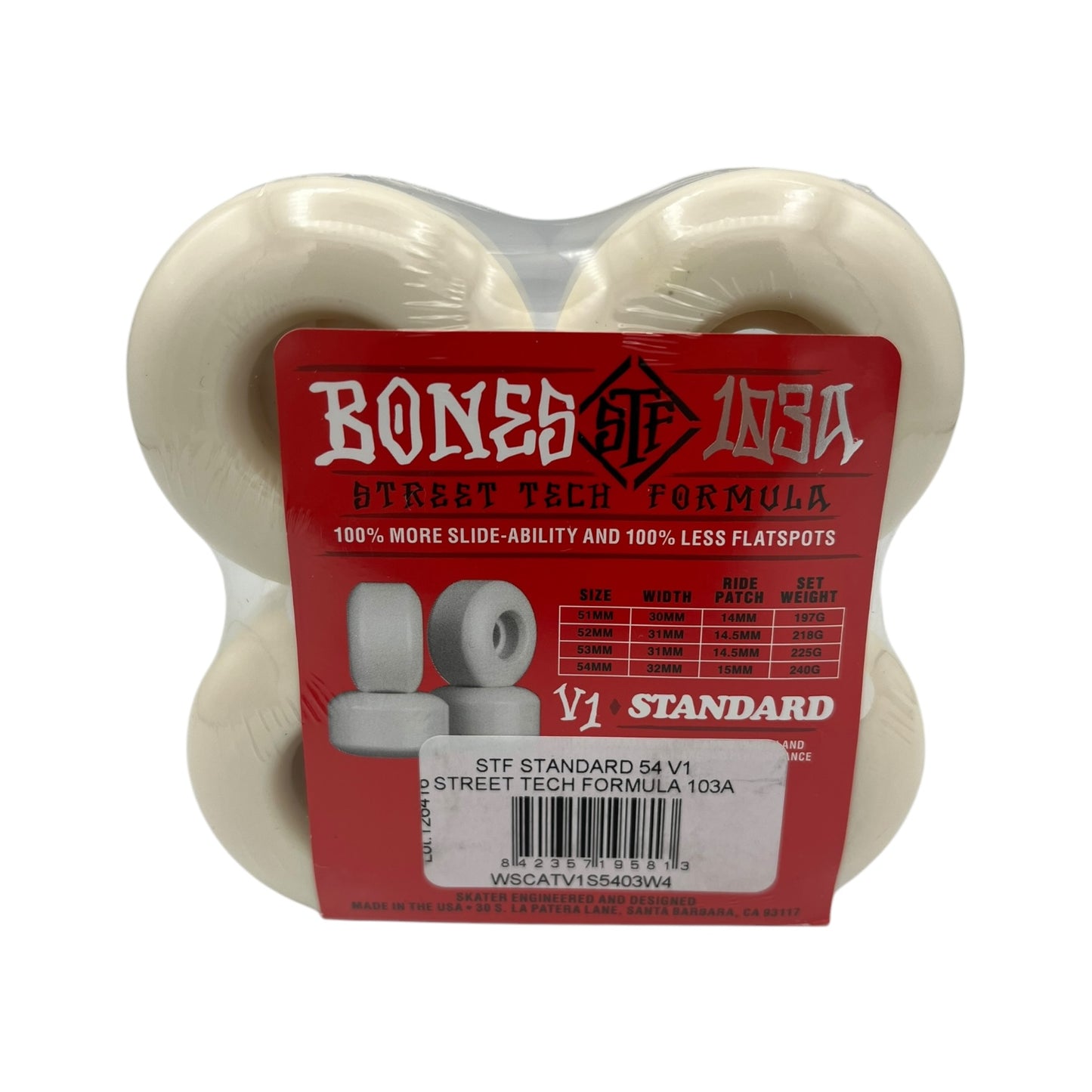 BONES | STF Sidecut Wheels | V1 | 53mm / 103a