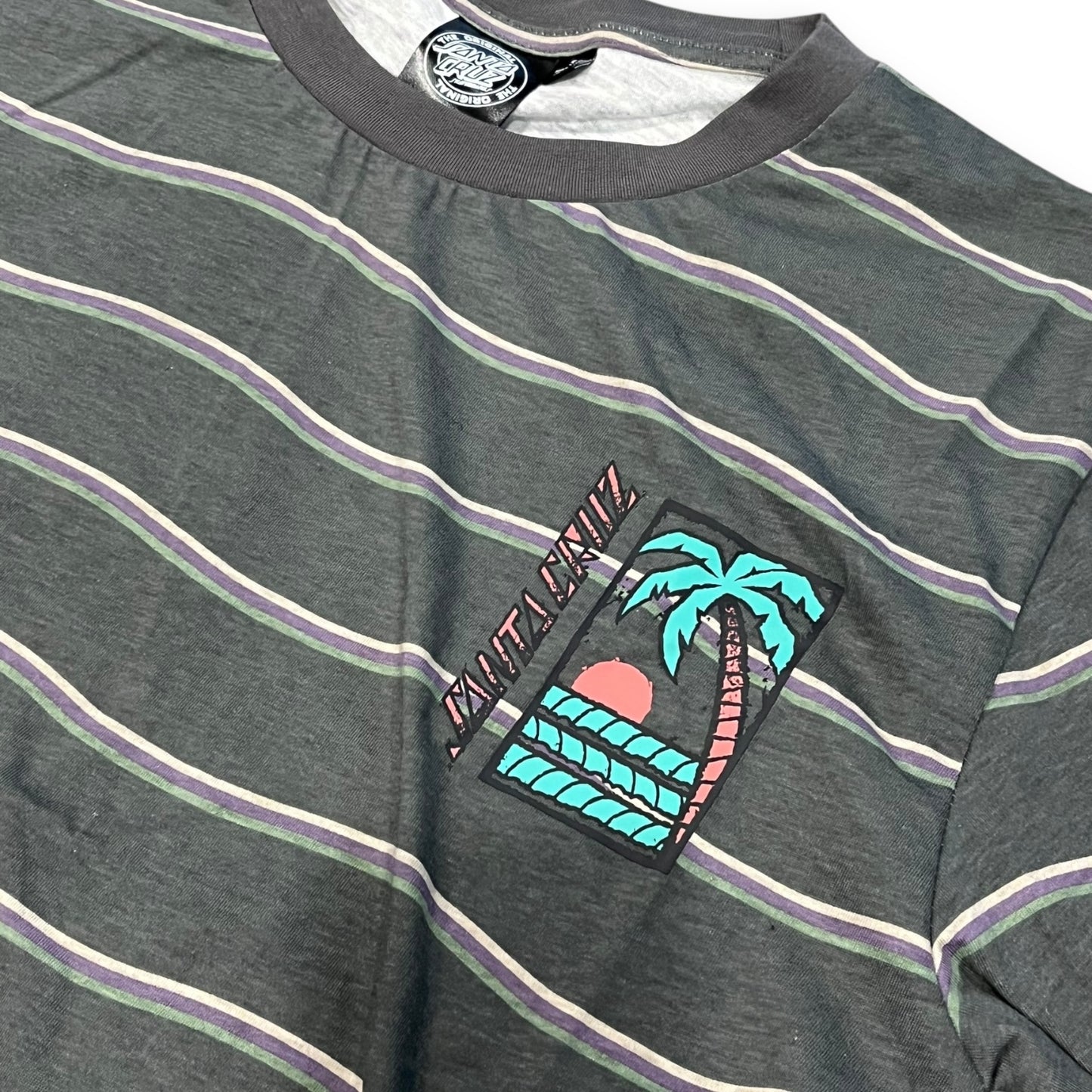 SANTA CRUZ | Paradise Break | Womens Ringer S/S Faded Black Tee