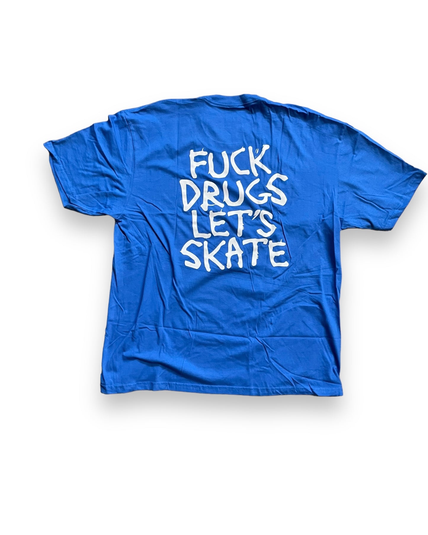 HEROIN | Fuck Drugs Let’s Skate Tee | Blue - X-Large
