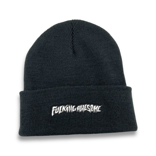 FUCKING AWESOME | Little Stamp Embroidered | Black Beanie
