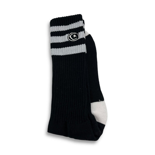 FOUNDATION | 3 Strip - Black Tall Socks