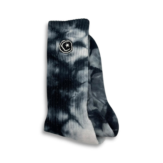 FOUNDATION | Star & Moon - Black Tye Dye Sock