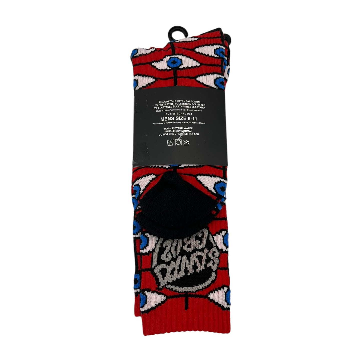 SANTA CRUZ | Salba Eyes Mid Crew Socks | Red