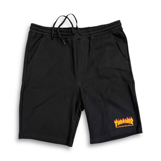 THRASHER | Flame Logo - Black P.E. Shorts