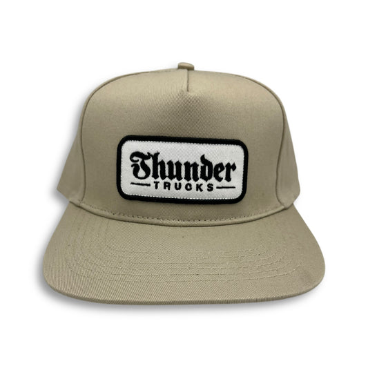 THUNDER | Script Patch - Tan Snapback Hat