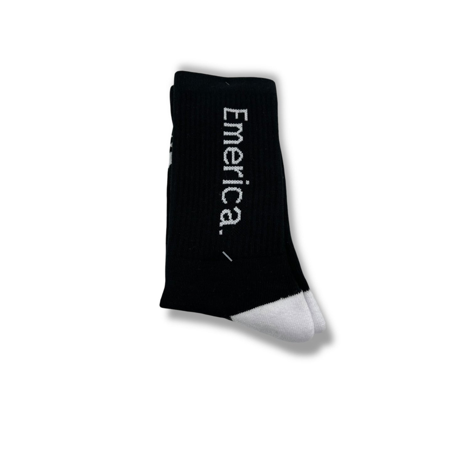 EMERICA | Pure Crew Socks | Black/White