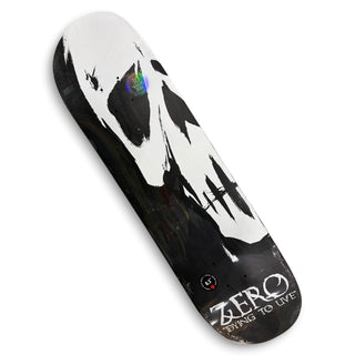 Zero Dying To Live black white skull skateboard deck 8.5 inch