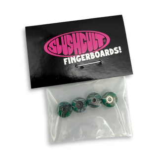 SLUSHCULT | Grom Fingerboard Wheels | Green Swirl