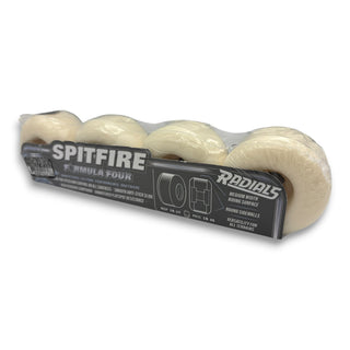Spitfire Formula Four Radials white skateboard wheels 4-pack in packaging
