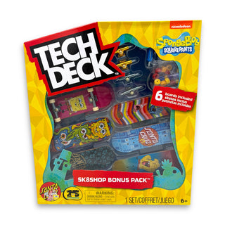 TECH DECK | Spongbob x Santa Cruz Sk8shop Bonus 6-Pack Fingerboard Set