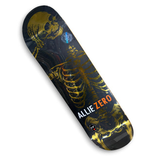 Zero Skateboards Allie gold foil skeleton skateboard deck 8.25 inch black