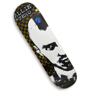 Zero Skateboards Jon Allie 8.5" pro deck with gold foil checker and face graphic