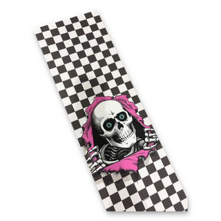 POWELL PERALTA | Ripper Graphic Griptape Sheet - White Checkered | 9"