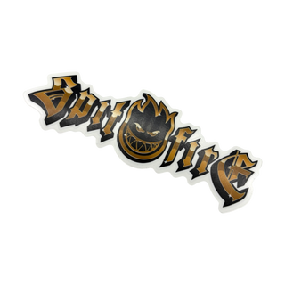 Spitfire Wheels gold and black chrome bighead logo skateboard sticker