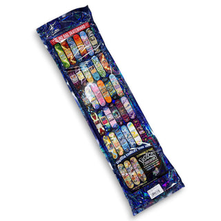 Santa Cruz x Pokémon TCG blind bag skateboard deck in holographic blue foil packaging