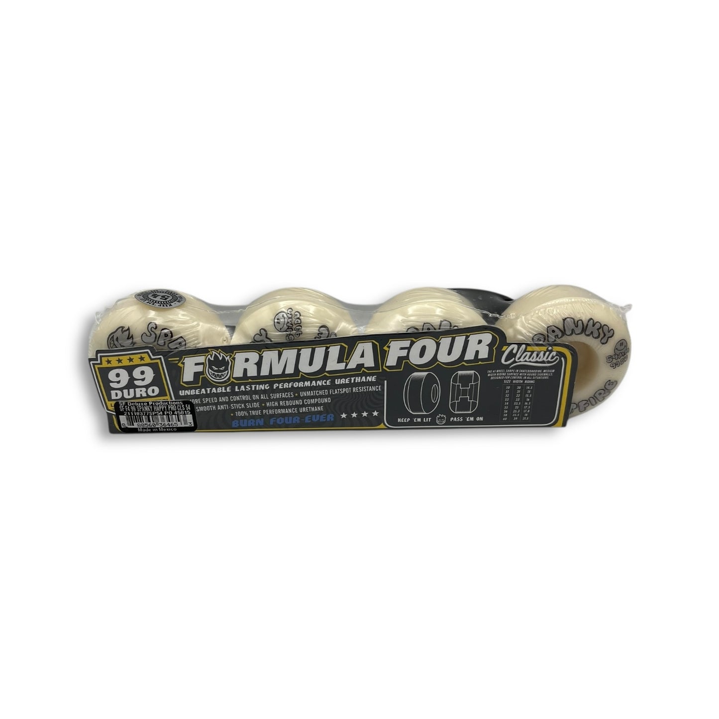 SPITFIRE | Formula Four Classic | Happy - Spanky Pro Skateboard Wheels | 52mm / 54mm - 99a