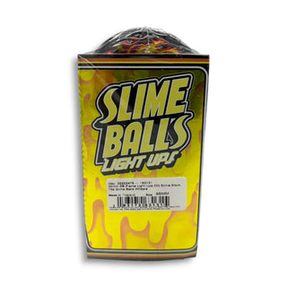 Slime Balls Light Ups 66mm 78a skateboard wheels in flame-print black packaging