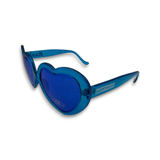HAPPY HOUR | Heart-Ons Sunglasses | Glitter Blue