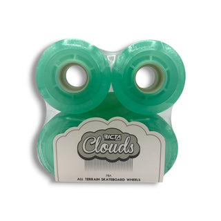 Ricta Clouds 78A all terrain skateboard wheels in translucent mint green, set of 4