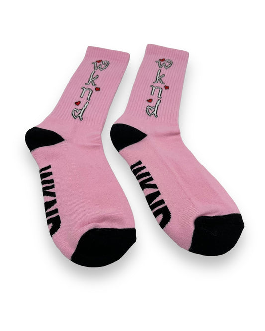 WKND | Heart Socks | Pink & Black