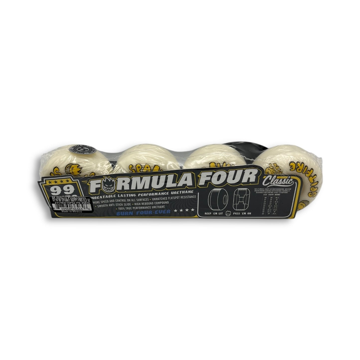 SPITFIRE | Formula Four Classic | Happy - Spanky Pro Skateboard Wheels | 52mm / 54mm - 99a