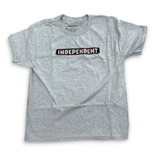 Independent Bar Logo youth t-shirt in heather grey with bold chest graphic, medium