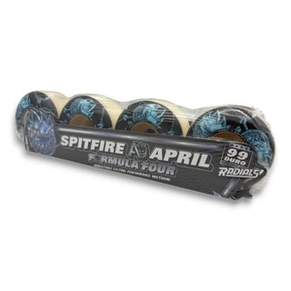 Spitfire x April Formula Four Radials 54mm 99a skateboard wheels set of four packaged