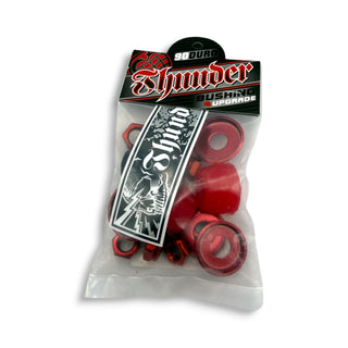 Thunder 90 Duro red skateboard bushing upgrade kit in clear packaging