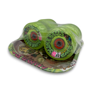 Slime Balls 60mm 78a green light-up skateboard wheels set of four, packaged