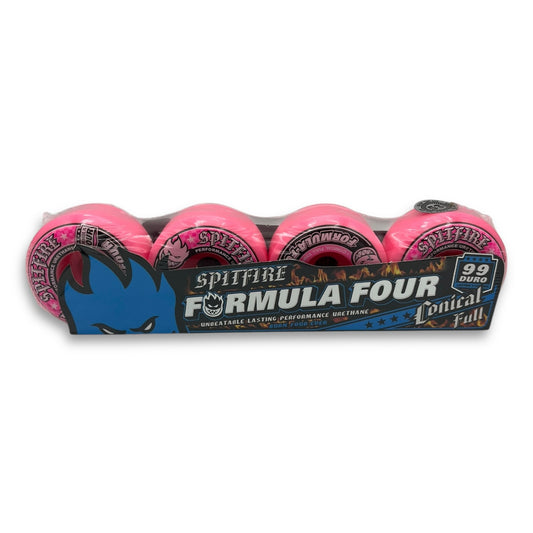 SPITFIRE | Formula Four Conical Full Skateboard Wheels | Pink | 53mm / 99a