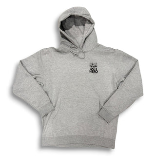 Anti-Hero heather grey pullover hoodie with small chest logo graphic