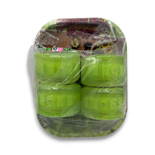 Slime Balls 60mm green light-up skateboard wheels, set of 4, in packaging