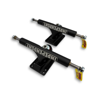 Independent Stage 4 Hollow Full Bar skateboard trucks in matte black, size 166, pair