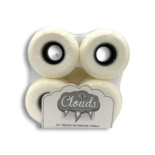Ricta Clouds white 56mm skateboard wheels 4-pack with black hubs, all terrain