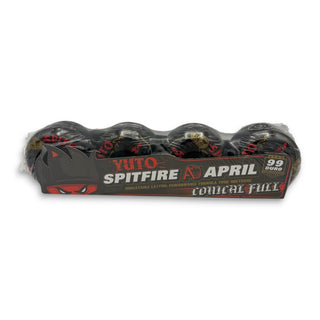 Spitfire x April Yuto Formula Four black 99a conical full skateboard wheels 4-pack