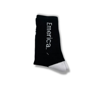 EMERICA | Pure Crew Socks | Black/White