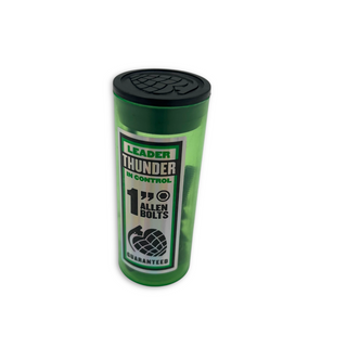 Green container with black lid labeled 'Leader in Control' Thunder