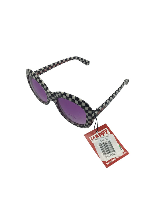 HAPPY HOUR | Bikini Beach Sunglasses | Checkered w/ Purple Fade