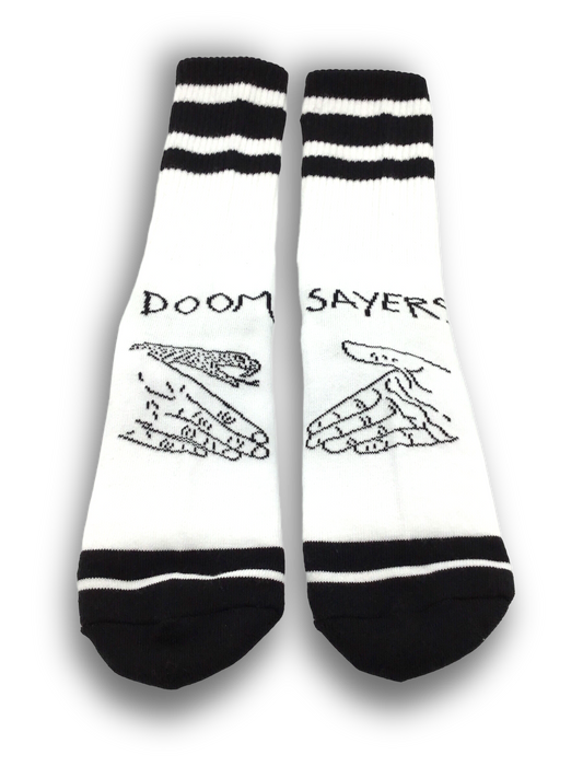 DOOM SAYERS | Snake Shake Socks | White w/ Black