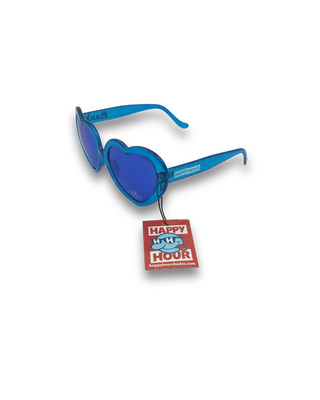 HAPPY HOUR | Heart-On Sunglasses | Blue Sparkle