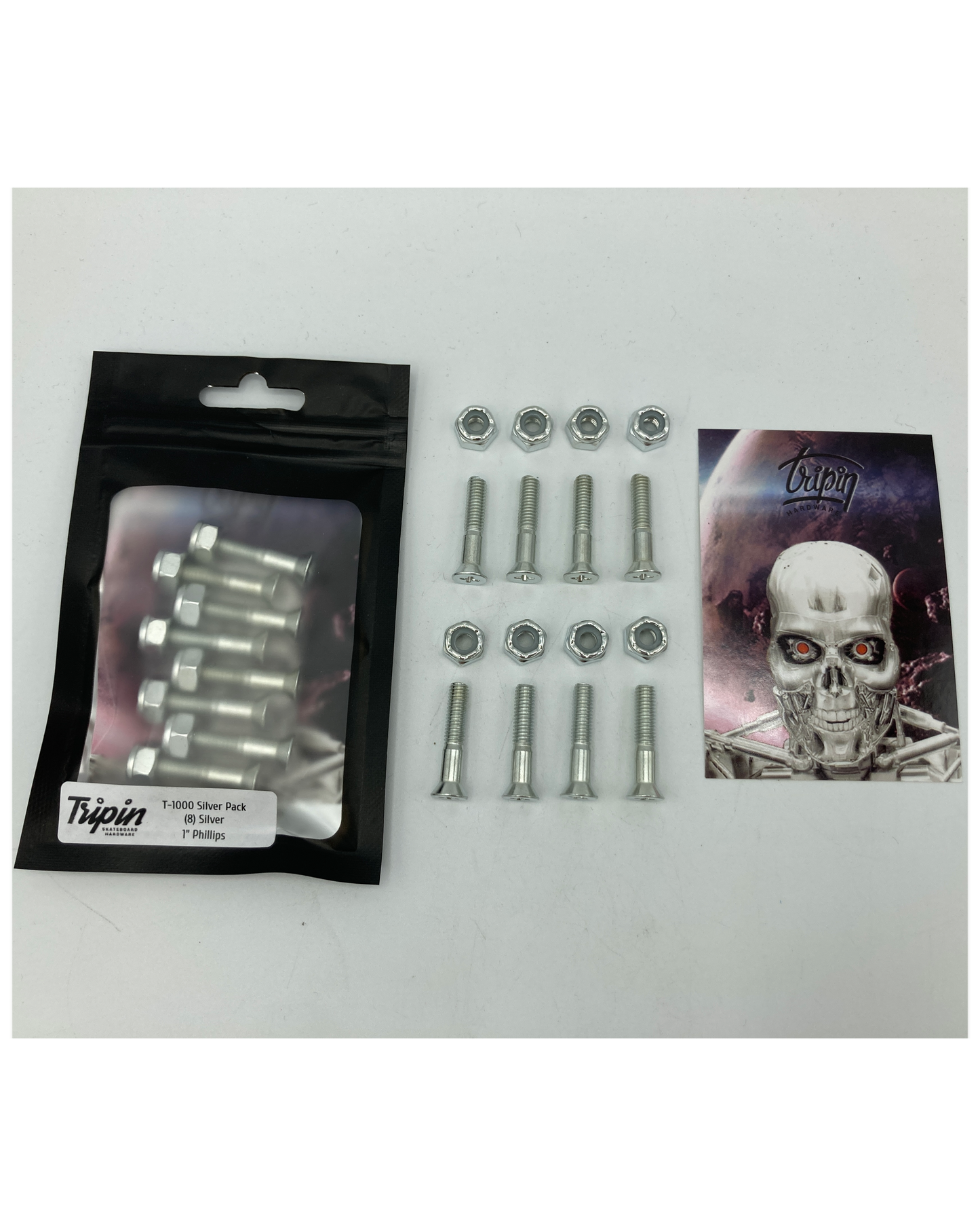 TRIPIN | T-1000 Silver | Phillips Colored Hardware Set